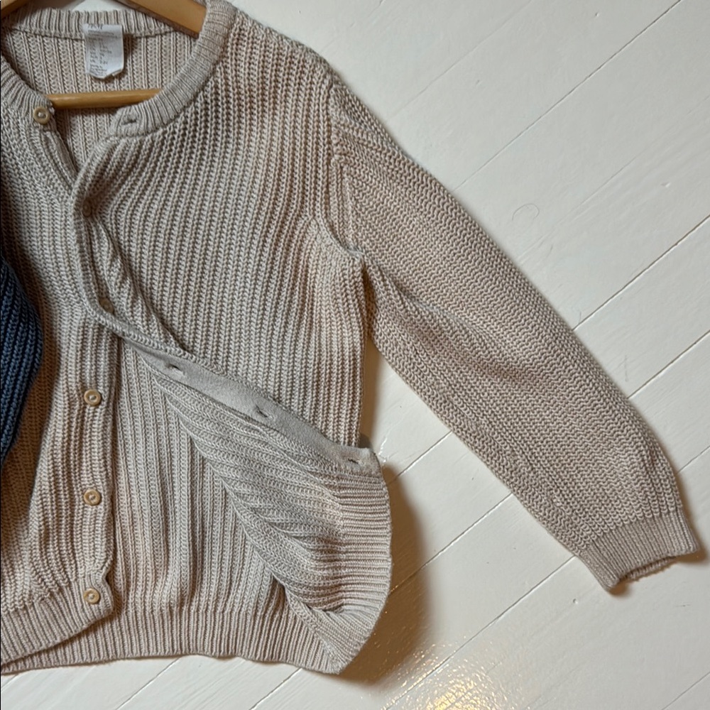 Blue and Cream Button-Up Cardigans - Picture 3 of 3